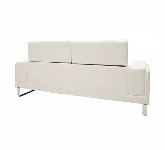 Καναπές Shea 3θέσιος PU ivory-inox 198x80x87εκ Υλικό: PU - INOX 074-000008 Καναπές Shea 3θέσιος PU ivory-inox 198x80x87εκ Υλικό: PU - INOX 074-000008