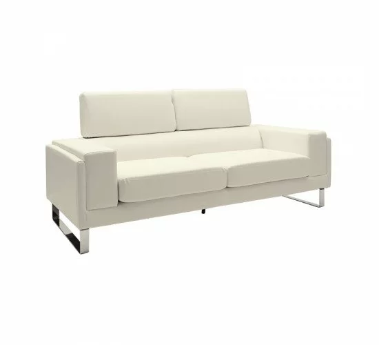 Καναπές Shea 3θέσιος PU ivory-inox 198x80x87εκ Υλικό: PU - INOX 074-000008 Καναπές Shea 3θέσιος PU ivory-inox 198x80x87εκ Υλικό: PU - INOX 074-000008