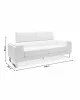 Καναπές Shea 3θέσιος PU ivory-inox 198x80x87εκ Υλικό: PU - INOX 074-000008 Καναπές Shea 3θέσιος PU ivory-inox 198x80x87εκ Υλικό: PU - INOX 074-000008