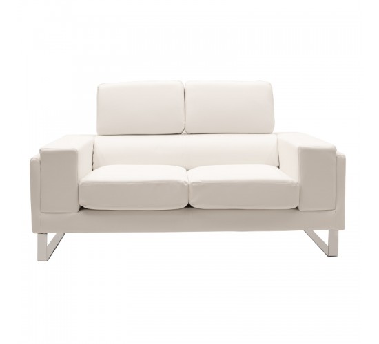 Καναπές Shea 2θέσιος PU ivory-inox 158x80x87εκ Υλικό: PU - INOX 074-000011 Καναπές Shea 2θέσιος PU ivory-inox 158x80x87εκ Υλικό: PU - INOX 074-000011