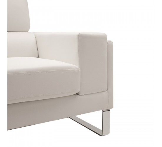 Καναπές Shea 2θέσιος PU ivory-inox 158x80x87εκ Υλικό: PU - INOX 074-000011 Καναπές Shea 2θέσιος PU ivory-inox 158x80x87εκ Υλικό: PU - INOX 074-000011