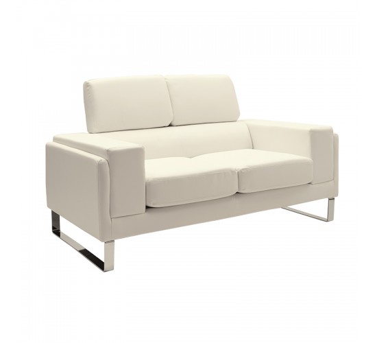Καναπές Shea 2θέσιος PU ivory-inox 158x80x87εκ Υλικό: PU - INOX 074-000011 Καναπές Shea 2θέσιος PU ivory-inox 158x80x87εκ Υλικό: PU - INOX 074-000011