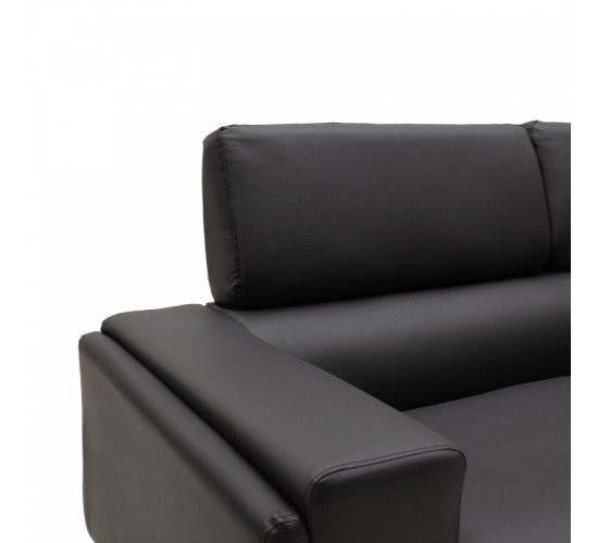 Καναπές Shea 2θέσιος pu μαύρο-inox 158x80x87εκ Υλικό: PU - INOX 074-000012
