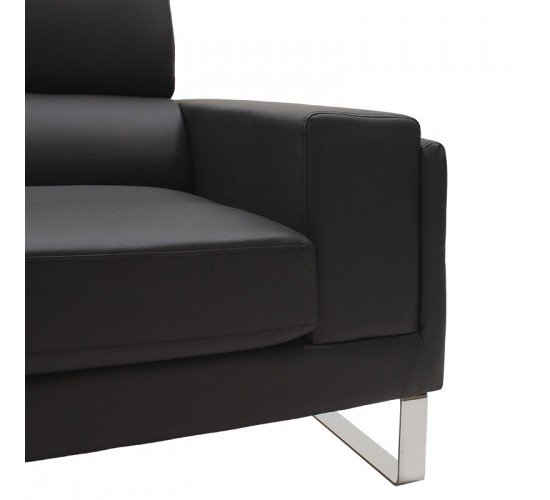 Καναπές Shea 2θέσιος pu μαύρο-inox 158x80x87εκ Υλικό: PU - INOX 074-000012 Καναπές Shea 2θέσιος pu μαύρο-inox 158x80x87εκ Υλικό: PU - INOX 074-000012