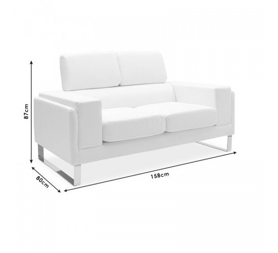 Καναπές Shea 2θέσιος pu μαύρο-inox 158x80x87εκ Υλικό: PU - INOX 074-000012 Καναπές Shea 2θέσιος pu μαύρο-inox 158x80x87εκ Υλικό: PU - INOX 074-000012