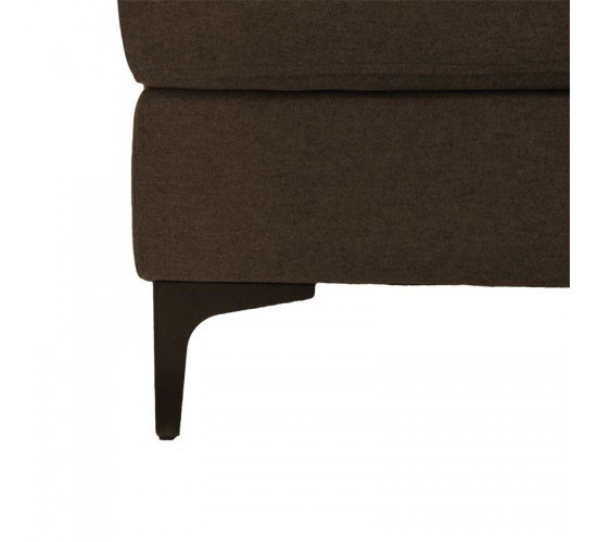 Γωνιακός καναπές με σκαμπό Slim υφασμάτινος χρώμα καφέ με μαξιλάρια 185x140x70εκ Υλικό: FABRIC 074-000021