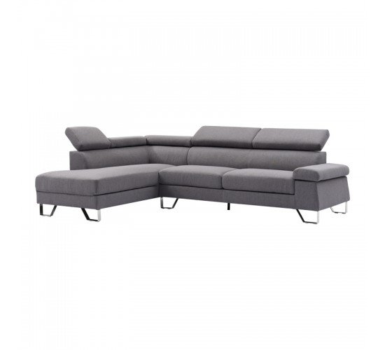 Γωνιακός καναπές Gracious αριστερή γωνία ύφασμα ανθρακί 257x178x86εκ Υλικό: FABRIC - POCKET SPRING - METAL LEGS - FOAM 074-000030