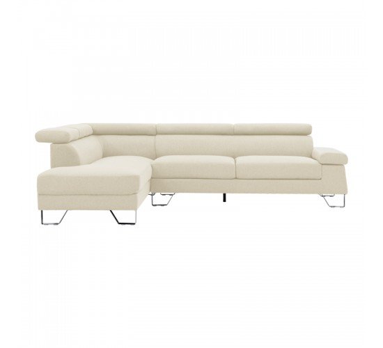 Γωνιακός καναπές Gracious αριστερή γωνία ύφασμα μπεζ 257x178x86εκ Υλικό: FABRIC - POCKET SPRING - METAL LEGS - FOAM 074-000032