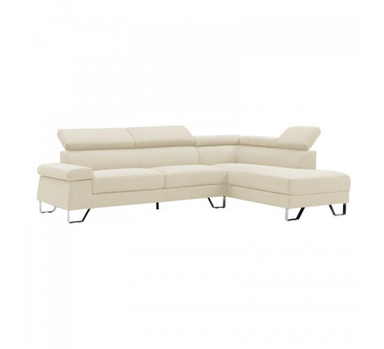 Γωνιακός καναπές Gracious αριστερή γωνία ύφασμα μπεζ 257x178x86εκ Υλικό: FABRIC - POCKET SPRING - METAL LEGS - FOAM 074-000032