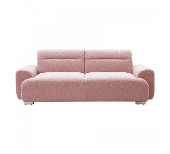Kαναπές-κρεβάτι τριθέσιος Harmonious μπουκλέ ροζ 223x42x114εκ Υλικό: FABRIC -POCKET SPRING - METAL LEGS - FOAM 074-000033