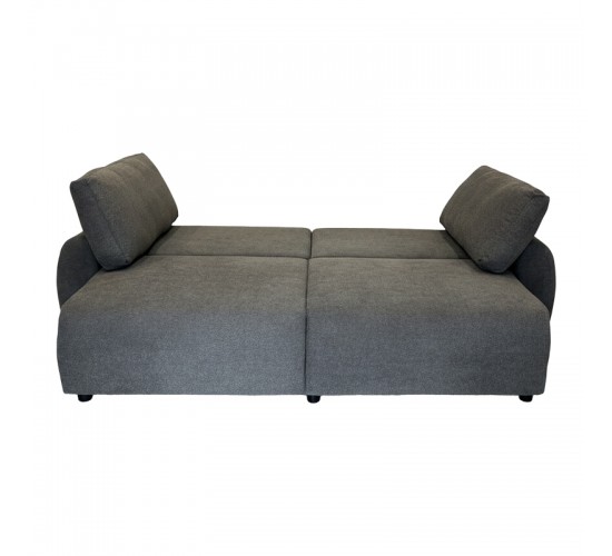 Kαναπές-κρεβάτι τριθέσιος Hungie υφασμα γκρι 250x92x89εκ Υλικό: POLYESTER FABRIC- NEW FOAM - Plastic Leg-Wooden frame 074-000063