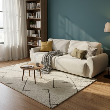 Kαναπές-κρεβάτι τριθέσιος Hungie υφασμα μπεζ 250x92x89εκ Υλικό: FABRIC- NEW FOAM - Plastic Leg 074-000064