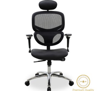 Καρέκλα γραφείου διευθυντή Freedom Premium Quality μαύρο pu-mesh Υλικό: FABRIC MESH. Pu 076-000008