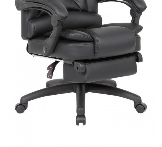 Καρέκλα γραφείου διευθυντή με υποπόδιο Acel pu μαύρο 158x63x117.5εκ Υλικό: PU - PP 076-000016
