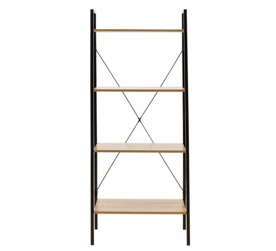 Βιβλιοθήκη Ramon φυσικό-μαύρο 60x23x145,5εκ Υλικό: CLIPBOARD 15mm WITH MELAMINE METAL 085-000001 Βιβλιοθήκη Ramon φυσικό-μαύρο 60x23x145,5εκ Υλικό: CLIPBOARD 15mm WITH MELAMINE METAL 085-000001