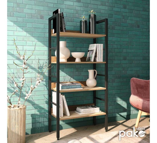 Βιβλιοθήκη- Ραφιέρα Ramon φυσικό-μαύρο 60x28x125,5εκ Υλικό: CLIPBOARD 15mm WITH MELAMINE - METAL 085-000002 Βιβλιοθήκη- Ραφιέρα Ramon φυσικό-μαύρο 60x28x125,5εκ Υλικό: CLIPBOARD 15mm WITH MELAMINE - METAL 085-000002