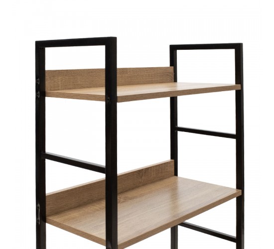 Βιβλιοθήκη- Ραφιέρα Ramon φυσικό-μαύρο 60x28x125,5εκ Υλικό: CLIPBOARD 15mm WITH MELAMINE - METAL 085-000002 Βιβλιοθήκη- Ραφιέρα Ramon φυσικό-μαύρο 60x28x125,5εκ Υλικό: CLIPBOARD 15mm WITH MELAMINE - METAL 085-000002