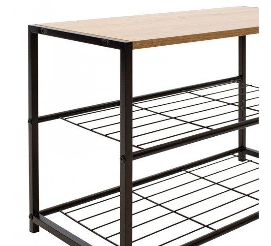 Παπουτσοθήκη Ramon 6 ζευγών φυσικό-μαύρο 63x30x43εκ Υλικό: CLIPBOARD 15mm WITH MELAMINE METAL 085-000010 Παπουτσοθήκη Ramon 6 ζευγών φυσικό-μαύρο 63x30x43εκ Υλικό: CLIPBOARD 15mm WITH MELAMINE METAL 085-000010