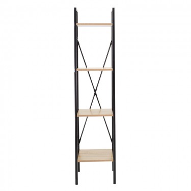 Βιβλιοθήκη Ramon φυσικό-μαύρο 34x32,5x148εκ Υλικό: CLIPBOARD 15mm WITH MELAMINE METAL 085-000013