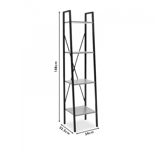Βιβλιοθήκη Ramon φυσικό-μαύρο 34x32,5x148εκ Υλικό: CLIPBOARD 15mm WITH MELAMINE METAL 085-000013 Βιβλιοθήκη Ramon φυσικό-μαύρο 34x32,5x148εκ Υλικό: CLIPBOARD 15mm WITH MELAMINE METAL 085-000013