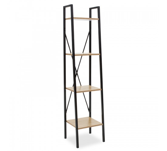 Βιβλιοθήκη Ramon φυσικό-μαύρο 34x32,5x148εκ Υλικό: CLIPBOARD 15mm WITH MELAMINE METAL 085-000013 Βιβλιοθήκη Ramon φυσικό-μαύρο 34x32,5x148εκ Υλικό: CLIPBOARD 15mm WITH MELAMINE METAL 085-000013
