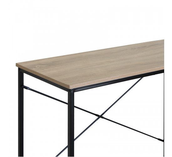 Γραφείο εργασίας Bailon σε oak απόχρωση με μαύρο μέταλλο 100x40x70εκ Υλικό: CHIPBOARD WITH MELAMINE - STEEL TUBE WITH ELECTRIC COATING IN BLACK - PLASTIC PART 085-000025