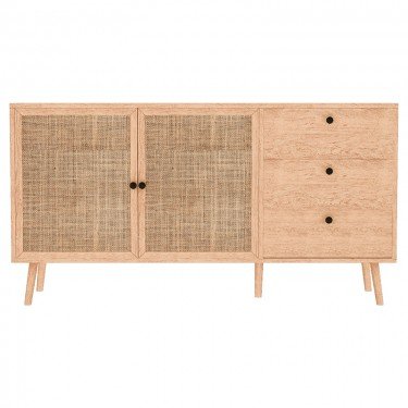 Μπουφές Oslo sonoma 150x39x79εκ Υλικό: CLIPBOARD WITH PAPER WOOD - PP RATTAN 086-000004