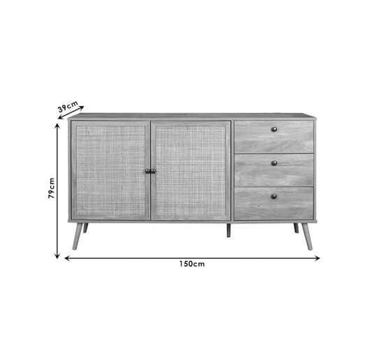 Μπουφές Oslo pakoworld sonoma 150x39x79εκ