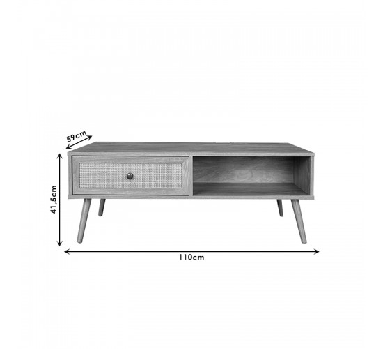 Τραπέζι σαλονιού Oslo sonoma 110x59x41,5εκ Υλικό: CLIPBOARD WITH PAPER WOOD - PP RATTAN 086-000005 Τραπέζι σαλονιού Oslo sonoma 110x59x41,5εκ Υλικό: CLIPBOARD WITH PAPER WOOD - PP RATTAN 086-000005