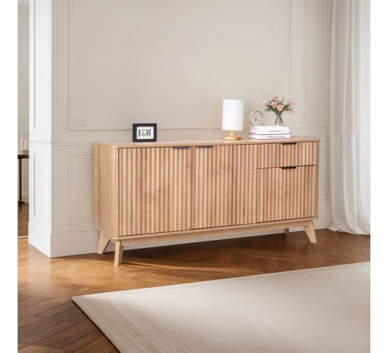 Μπουφές Hamea mdf σε φυσική απόχρωση 150x39,5x73εκ Υλικό: MDF WITH VENEER 086-000020