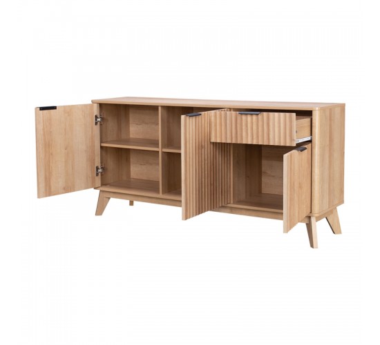 Μπουφές Hamea mdf σε φυσική απόχρωση 150x39,5x73εκ Υλικό: MDF WITH VENEER 086-000020