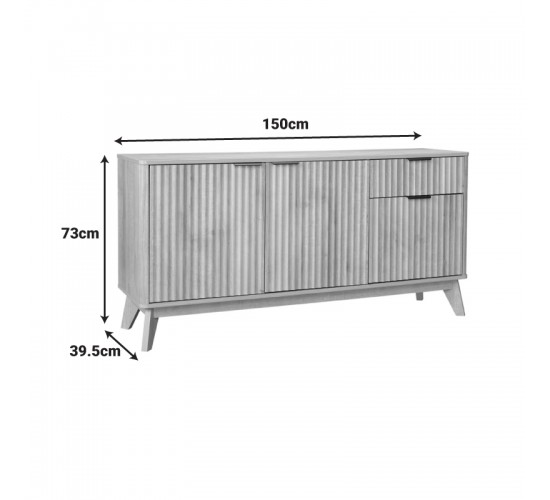 Μπουφές Hamea mdf σε φυσική απόχρωση 150x39,5x73εκ Υλικό: MDF WITH VENEER 086-000020