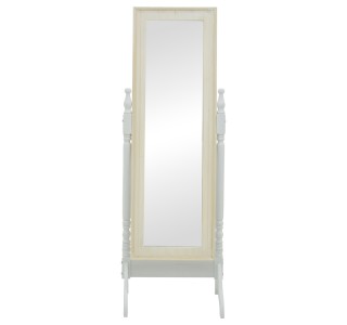 Καθρέπτης Malone Inart mdf σε λευκή αντικέ απόχρωση 55x50x160εκ Υλικό: MDF 087-000012