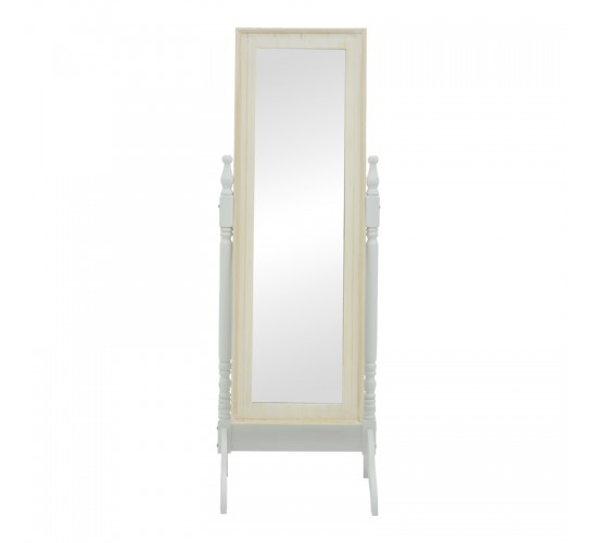 Καθρέπτης Malone Inart mdf σε λευκή αντικέ απόχρωση 55x50x160εκ Υλικό: MDF 087-000012