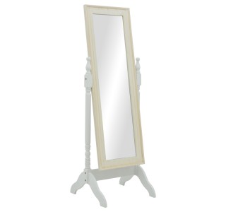 Καθρέπτης Malone Inart mdf σε λευκή αντικέ απόχρωση 55x50x160εκ Υλικό: MDF 087-000012