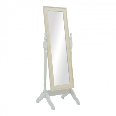 Καθρέπτης Malone Inart mdf σε λευκή αντικέ απόχρωση 55x50x160εκ Υλικό: MDF 087-000012