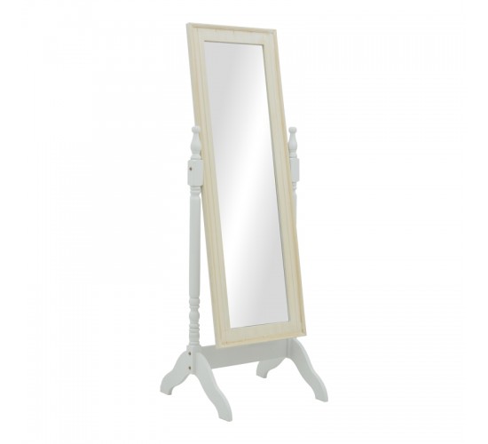 Καθρέπτης Malone Inart mdf σε λευκή αντικέ απόχρωση 55x50x160εκ Υλικό: MDF 087-000012