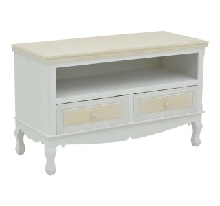 Έπιπλο τηλεόρασης Joliene Inart mdf σε λευκή αντικέ-φυσική απόχρωση 100x42x61εκ Υλικό: MDF 087-000014