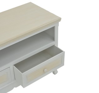 Έπιπλο τηλεόρασης Joliene Inart mdf σε λευκή αντικέ-φυσική απόχρωση 100x42x61εκ Υλικό: MDF 087-000014