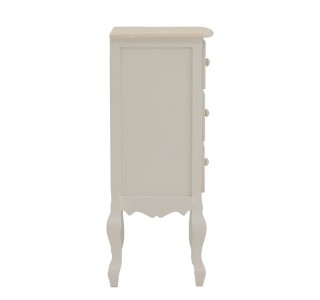 Κομοδίνο Joliene Inart mdf σε λευκή αντικέ-φυσική απόχρωση 40x34.5x82εκ Υλικό: MDF 087-000018