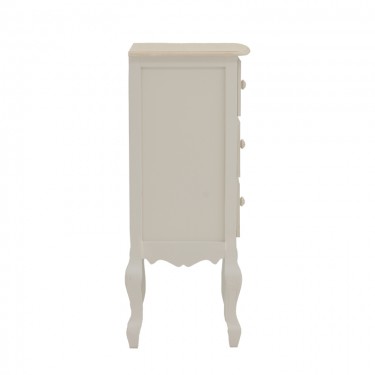 Κομοδίνο Joliene Inart mdf σε λευκή αντικέ-φυσική απόχρωση 40x34.5x82εκ Υλικό: MDF 087-000018