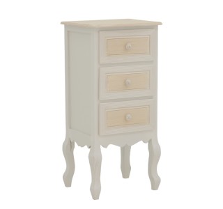 Κομοδίνο Joliene Inart mdf σε λευκή αντικέ-φυσική απόχρωση 40x34.5x82εκ Υλικό: MDF 087-000018