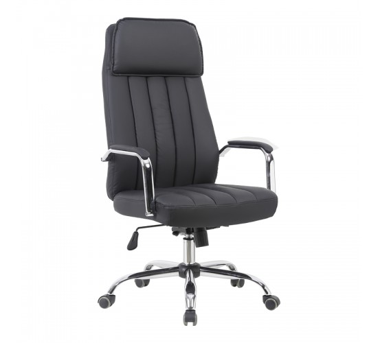 Καρέκλα γραφείου διευθυντή Morales pu μαύρο 60x70x118-124εκ Υλικό: PU - PVC - FOAM - PLYWOOD - METAL - NYLON 090-000022