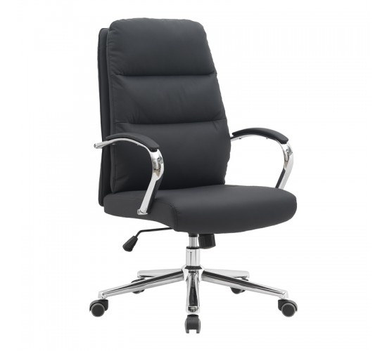 Καρέκλα γραφείου διευθυντή Normie pu μαύρο 58x65x103-111εκ Υλικό: PU - PVC - FOAM - PLYWOOD - METAL - NYLON 090-000025