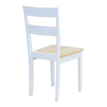 Καρέκλα York σε λευκή-φυσική απόχρωση 39.5x47.5x89εκ Υλικό: rubberwood 091-000013