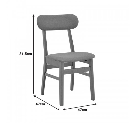 Καρέκλα Gaborn σε γκρι απόχρωση 47x47x81,5εκ Υλικό: RUBBERWOOD- FABRIC 091-000016 Καρέκλα Gaborn σε γκρι απόχρωση 47x47x81,5εκ Υλικό: RUBBERWOOD- FABRIC 091-000016
