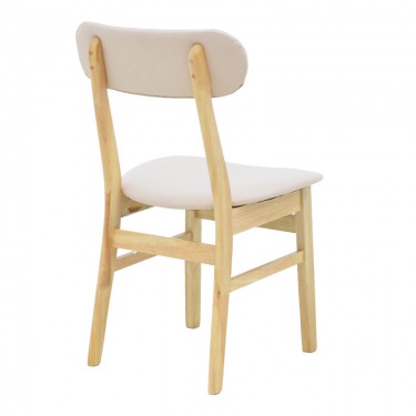 Καρέκλα Gaborn σε φυσικό-μπεζ απόχρωση 47x47x81,5εκ Υλικό: RUBBERWOOD- FABRIC 091-000017