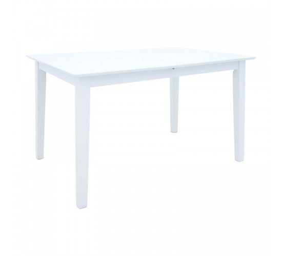 Tραπεζαρία επεκτεινόμενη Mabor-York σετ 5τεμ ξύλο σε λευκή απόχρωση 120-150x80x73,8εκ 091-000021