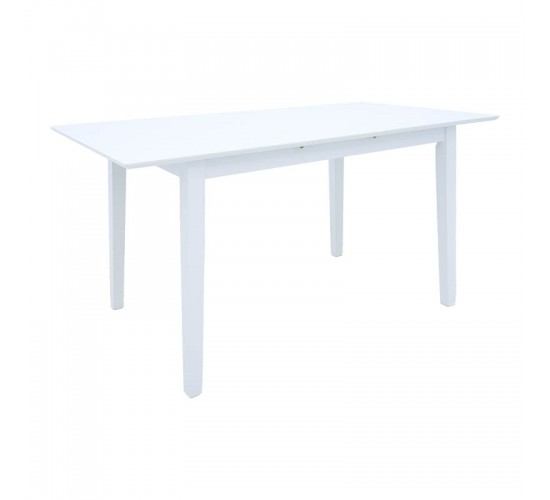 Tραπεζαρία επεκτεινόμενη Mabor-York σετ 5τεμ ξύλο σε λευκή απόχρωση 120-150x80x73,8εκ 091-000021