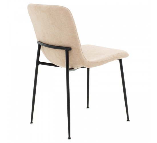 Καρέκλα Gratify ύφασμα μπουκλέ εκρού-πόδι μαύρο Υλικό: FABRIC - STEEL 093-000015